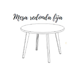 Discount Muebles tifón Mesa comedor redonda pata metalica inclinada blanca EINAR Polar Fija 100 cm. DIAM.