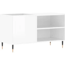 Clearance Muebles tifón Mueble de discos madera de ingeniería blanco brillo 85x38x48 cm Blanco