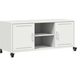 Best Muebles tifón Mueble de TV acero blanco 100,5x39x43,5 cm Blanco