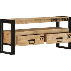 Best Muebles tifón Mueble de TV de madera maciza de mango 100x30x45 cm Marrón