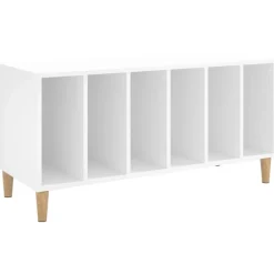 Clearance Muebles tifón Mueble para discos madera contrachapada blanco 100x38x48 cm Blanco