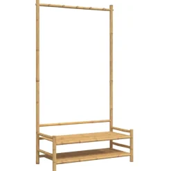 Best Muebles tifón Perchero con estantes bambú 103x40x183 cm Marrón