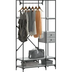 Best Muebles tifón Perchero con estantes madera de ingeniería gris Sonoma Gris