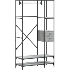 Best Muebles tifón Perchero con estantes madera de ingeniería gris Sonoma Gris