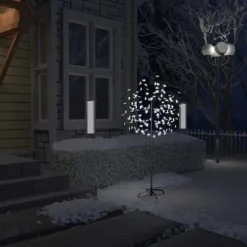 Fashion Muebles tifón Árbol de Navidad 120 LEDs blanco frío flores de cerezo 150 cm