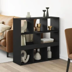 New Muebles tifón Separador de ambientes madera ingeniería negro 100x33x94,5 cm Negro