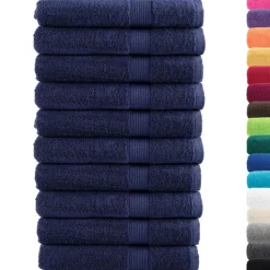 Discount Muebles tifón Toallas de sauna SOLUND 10 uds azul marino 80x200 cm 600 gsm Azul